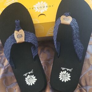 Yellow Box Navy and Black Sandals